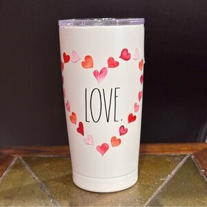 Rae Dunn LOVE Surrounded by Hearts Insulated Stainless Steel Tumbler Brand New!